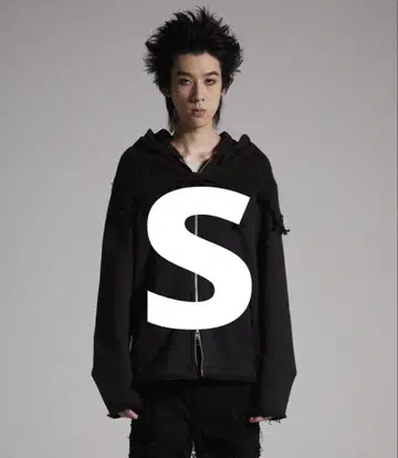 GRANCY 니트 레이어드 디자인 지퍼 후디 s