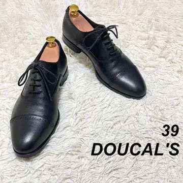 [ 새상품급 ] DOUCAL'S 가죽 신발 스트레이트 팁 주름 가공 39