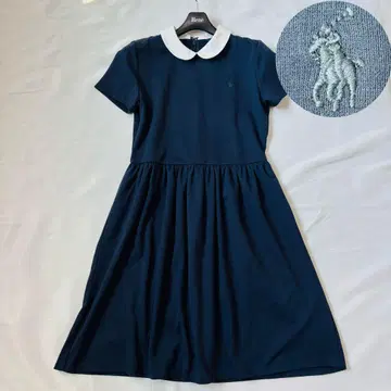 새상품급 인기 폴로 랄프로렌 화이트 카라 원피스 포니 자수 네이비