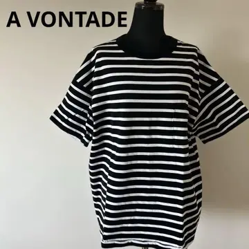 [ A VONTADE ] 아본타지 BEAMS F 보더 반팔 T셔츠 포켓