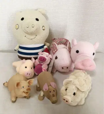 돼지 봉제 인형 입상 8점 세트 묶음 판매