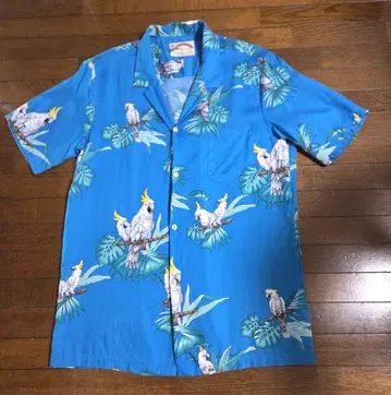PARADISE FOUND 알로하 셔츠 하와이 코발트 블루 하자품!