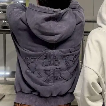 STAN 'A'logo patch work zip hoodie