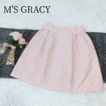 [ M'S GRACY 엠즈 그레이시 ] 플레어 스커트 자카드 꽃무늬 코튼