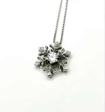 목걸이 실버 925 지르코니아 눈의 결정 스노우 펜던트 겨울