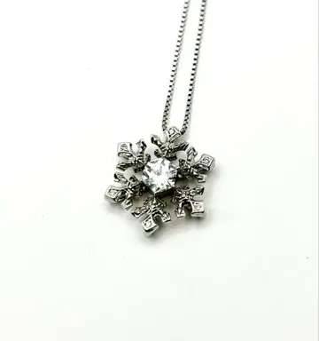 목걸이 실버 925 지르코니아 눈의 결정 스노우 펜던트 겨울