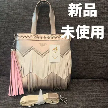 새상품 마담 미나 프린지 미니백 숄더백 2way 골드 핑크