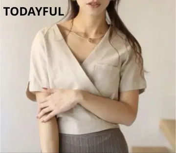 TODAYFUL 린넨 카슈쿨 블라우스 리본 상의 베이지