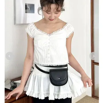 릴리 브라운 코튼 레이스 빈티지 블라우스