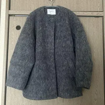 SHIPS any: 울 믹스 샤기 노카라 코쿤 코트