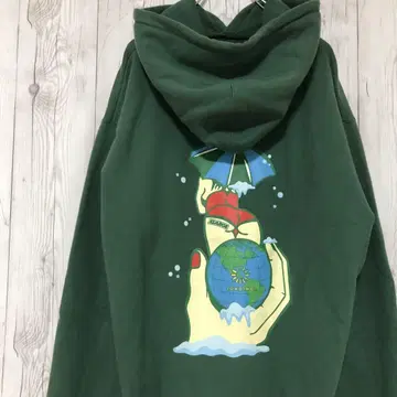 XLARGE 엑스라지 후드티 후디 레어 프린트 그린 XL