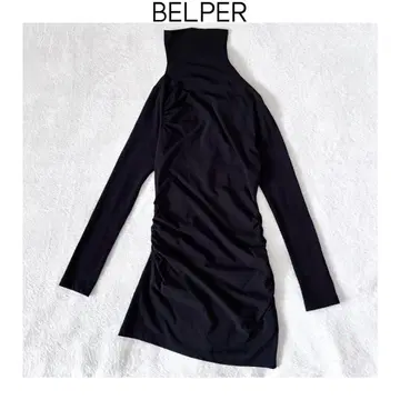 BELPER 트위스티드탑 블랙 벨퍼 티셔츠 긴팔 블랙