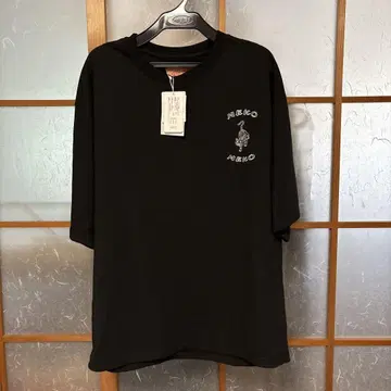 천축 애니멀 자수 T셔츠 고양이 블랙 남성용 M 개성있는 멋스러운
