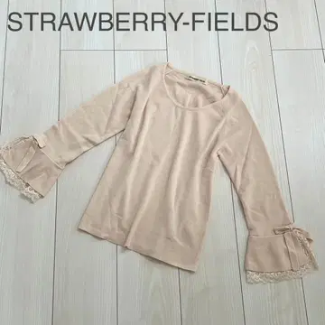 STRAWBERRY FIELDS 리본 레이스 니트탑