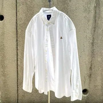 [ 미사용 새상품 ] GAP 화이트 긴팔 셔츠 S 곰 자수