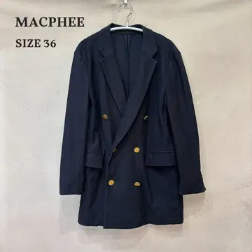MACPHEE 맥피 코튼 골드 버튼 더블 테일러드 자켓