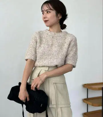 CAPRICIEUX LE'MAGE 리본얀 하프 슬리브 풀오버