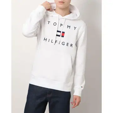 TOMMY HILFIGER 화이트 후드 부착 트레이닝복 새상품급