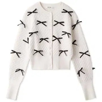 SNIDEL 스나이델 리본 모티브 가디건 ivory