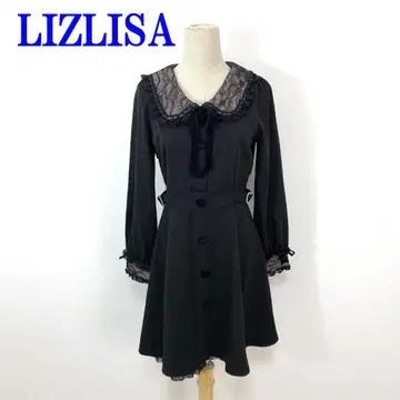 리즈리사 긴팔 원피스 블랙 폴리에스테르 레이온 0 C4268