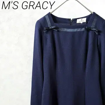 M'S GRACY 미디 스커트 플레어 리본 사이드슬릿 안감 부착
