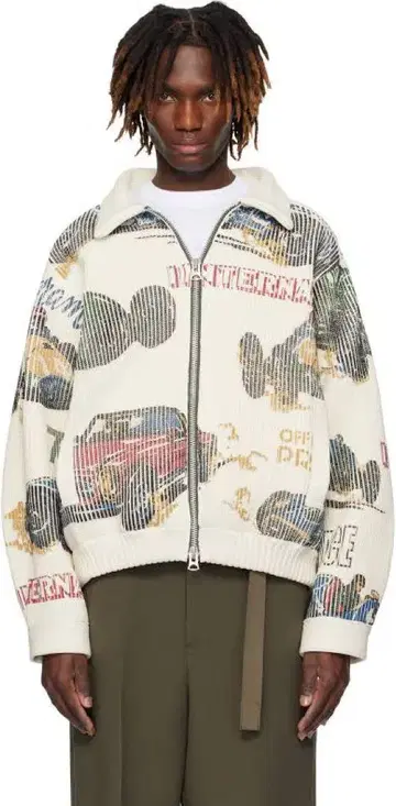 레어 Sacai car race Knit ivory size 3