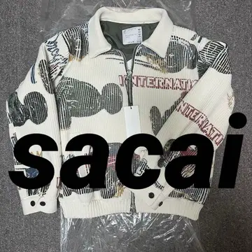레어 정가 14.3만 Sacai car race Knit ivory 3