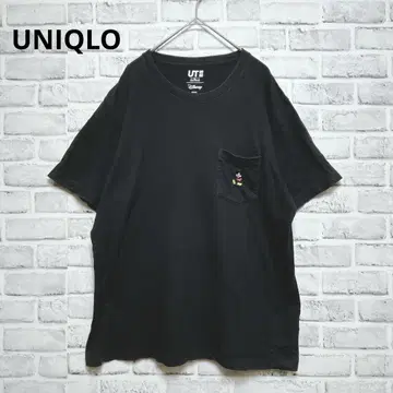 [ UNIQLO ] 유니클로 T셔츠 미키 남성용 블랙 캐주얼 XL