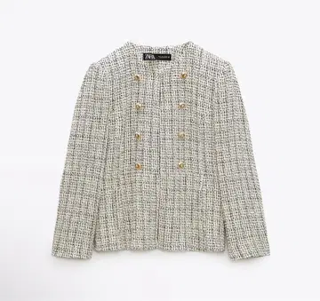 ZARA 라운드넥 텍스처 블레이저 M 사이즈