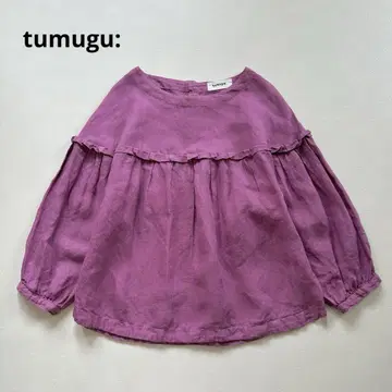 tumugu 린넨 프릴 턱 블라우스