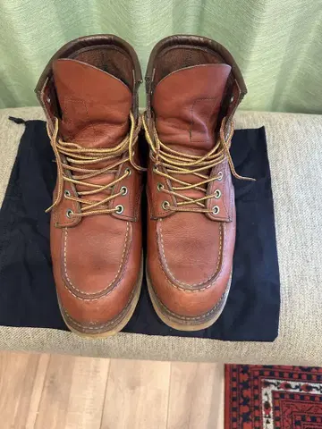 브라운 가죽 워크 부츠 하이컷