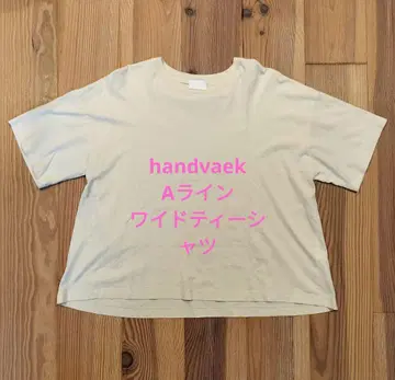 handvaek A라인 5부 소매 와이드 T셔츠 코튼 100
