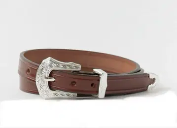 토리 가죽 Leather Silver Buckle Set Belt 32