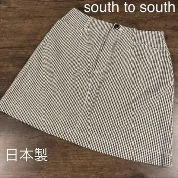 south to south 체크 무늬 타이트 스커트 일본제