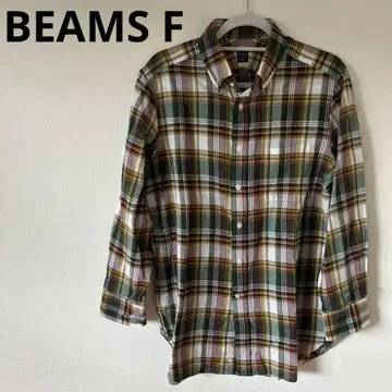 [ EEAMS F ] 빔즈 F 남성용 긴팔 셔츠 마드라스 체크 버튼 다운