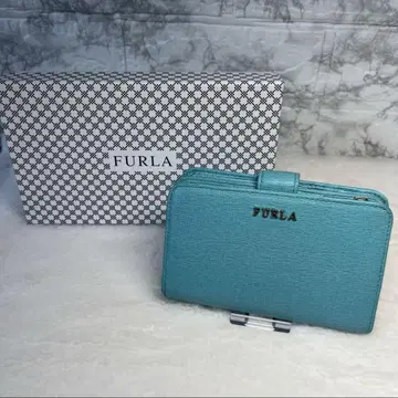 FURLA 터콰이즈 블루 접이식 지갑
