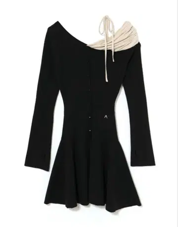 andmaryHelen knit flare mini dress black