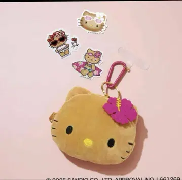 sweet 8월호 부록 일광화상 헬로키티 봉제 인형 파우치 참 & 스티커