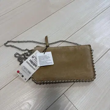 ZARA 스터드 프릿 스웨이드 크로스 바디백 M