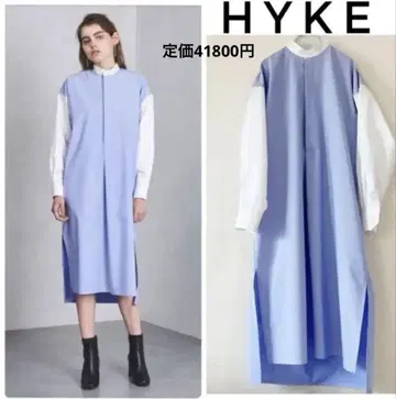 HYKE 밴드 카라 셔츠 원피스