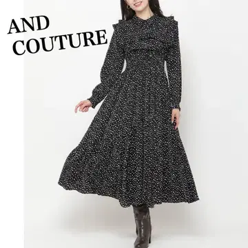 새상품급 AND COUTURE 앙데팡당 랜덤 도트 프릴 원피스