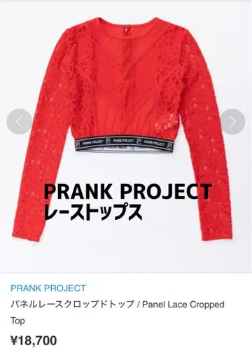 PRANK PROJECT 패널 레이스 크롭 상의