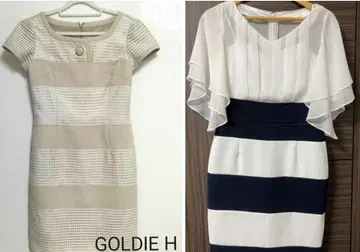 GOLDIE H 반팔 스트라이프 원피스