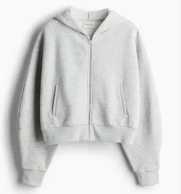 H&M move 풀 집업 스포츠 후디 라이트 그레이
