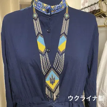 우크라이나 발 ~ 목걸이 겔단 유리 비즈 핸드메이드 국장