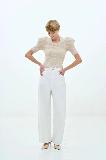 THE TOE Moussaka Crop Knit ( beige )