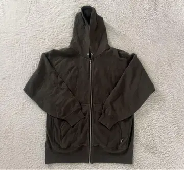 90s dickies 무지 지퍼 후드티 페이드 흑먹색 치비 택 M