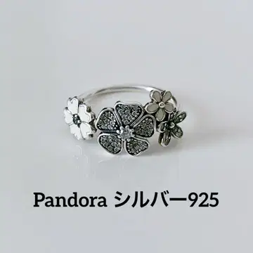 PANDORA 실버 925 플라워 모티브 반지