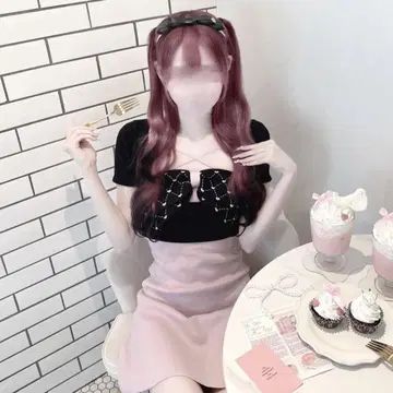 미사용 새상품 HONEY MEW 모노그램 리본 앙상블 원피스 F