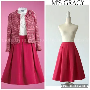 M'S GRACY 카탈로그 게재 로즈 타프타 턱 스커트
